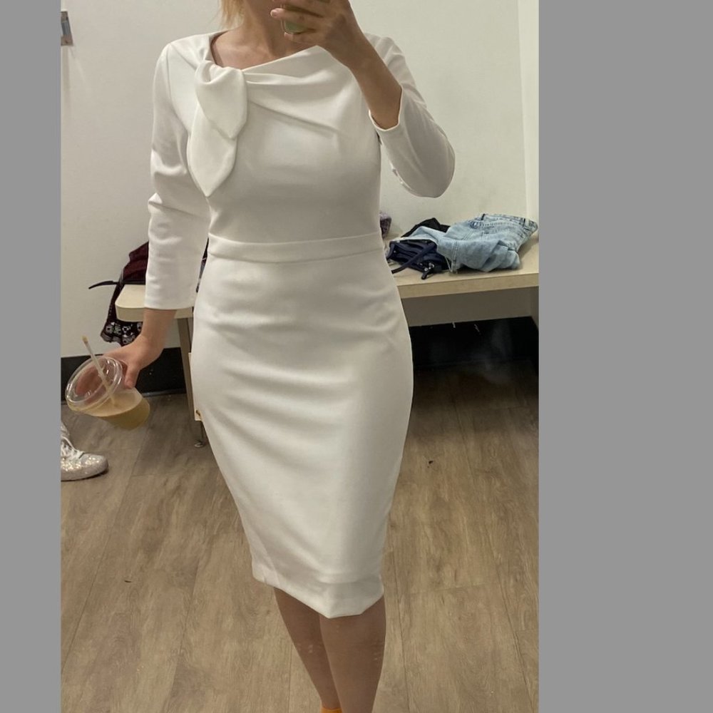 Calvin Klein-Women's Bow-Neck Scuba Crepe Sheath Dress